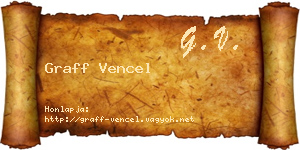 Graff Vencel névjegykártya